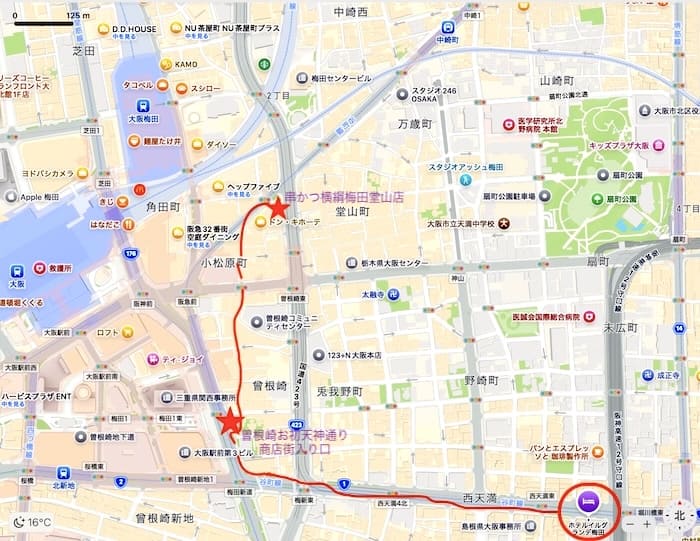 梅田散策マップ